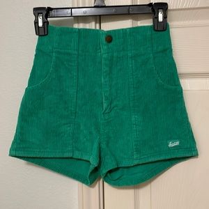 Hammies green corduroy shorts